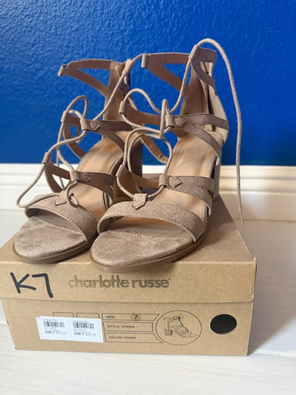 Charlotte Russe Steph Taupe Heel Sandals